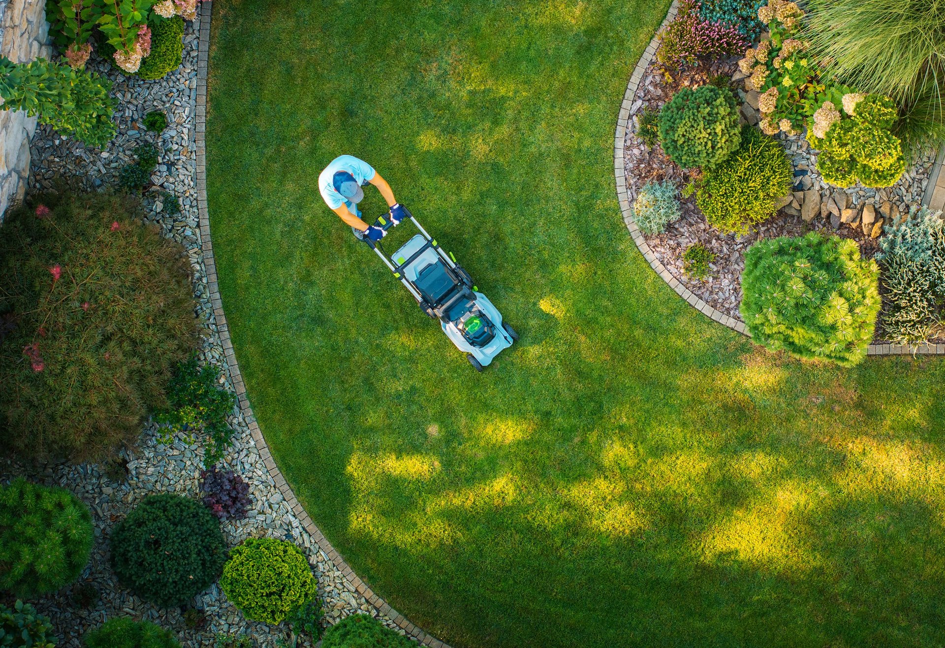 Beautiful landscaped lawn